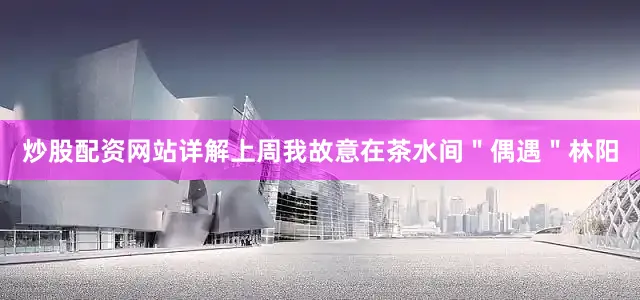 炒股配资网站详解上周我故意在茶水间＂偶遇＂林阳